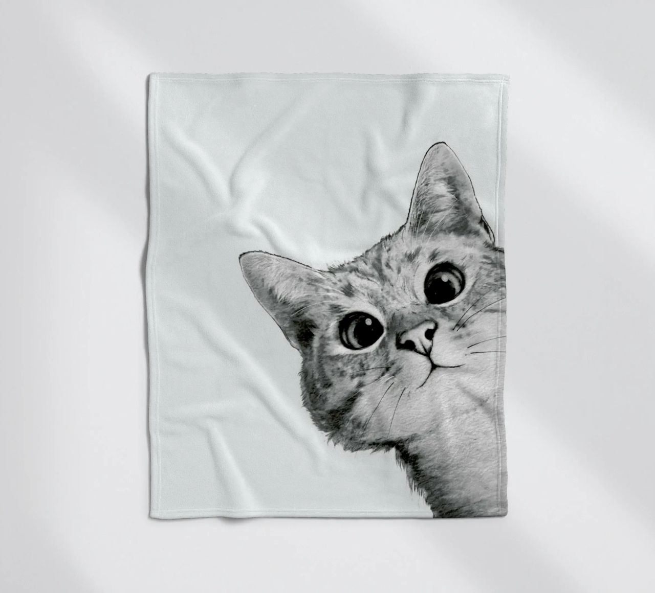 Sneaky Cat fleece blanket by Laura Graves