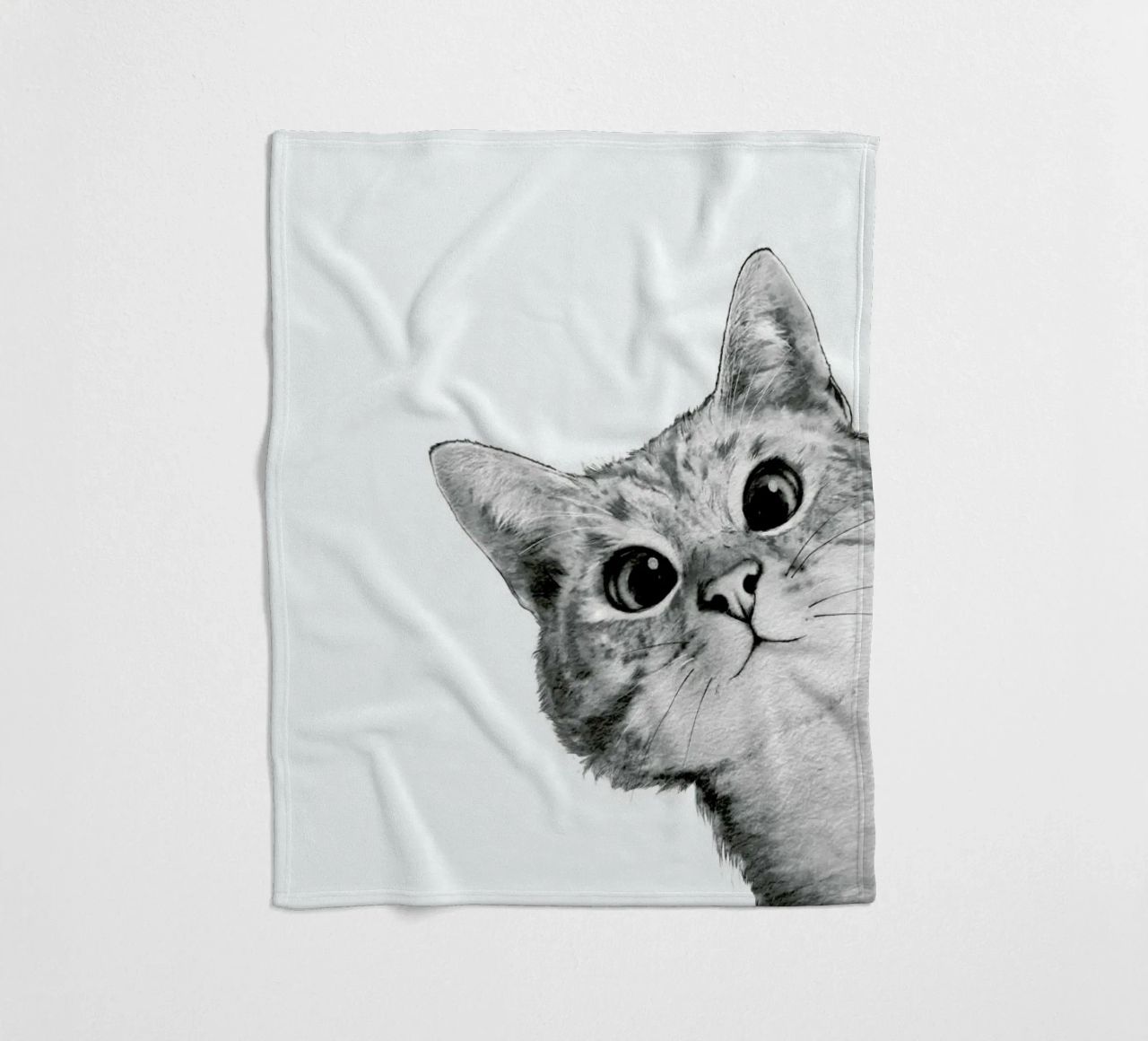Sneaky Cat fleece blanket by Laura Graves