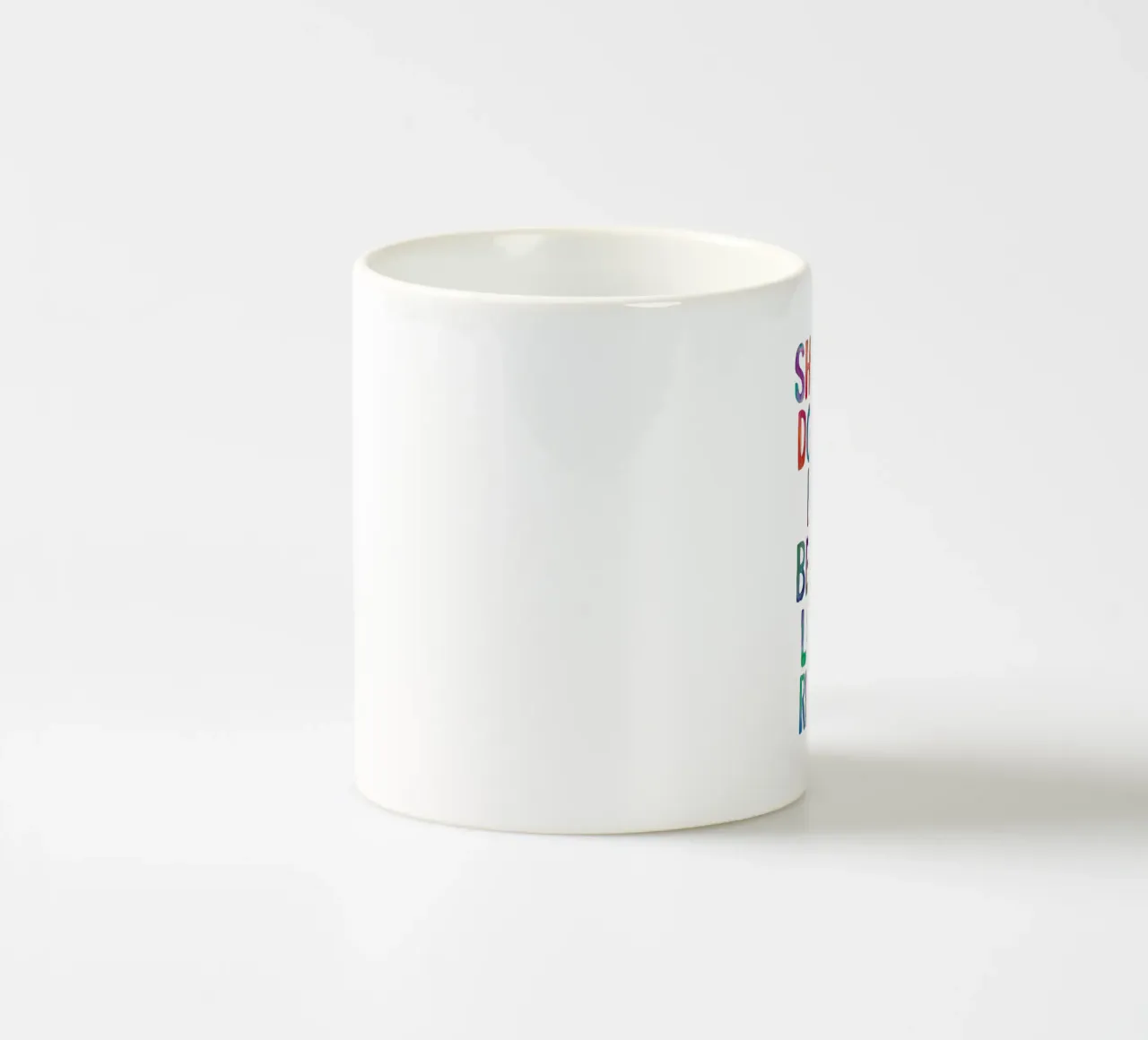 Show Up Do Your Best Be Kind Learn Repeat Rainbow Typography ceramic mug by THE MOTIVATED TYPE