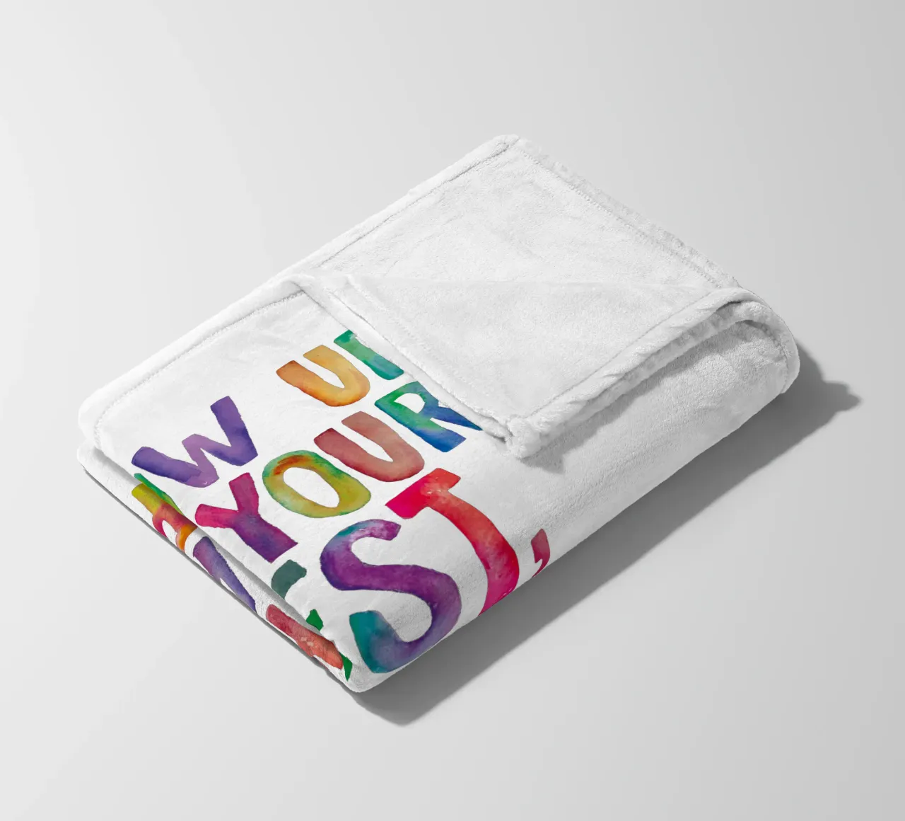 Show Up Do Your Best Be Kind Learn Repeat Rainbow Typography fleece blanket by THE MOTIVATED TYPE