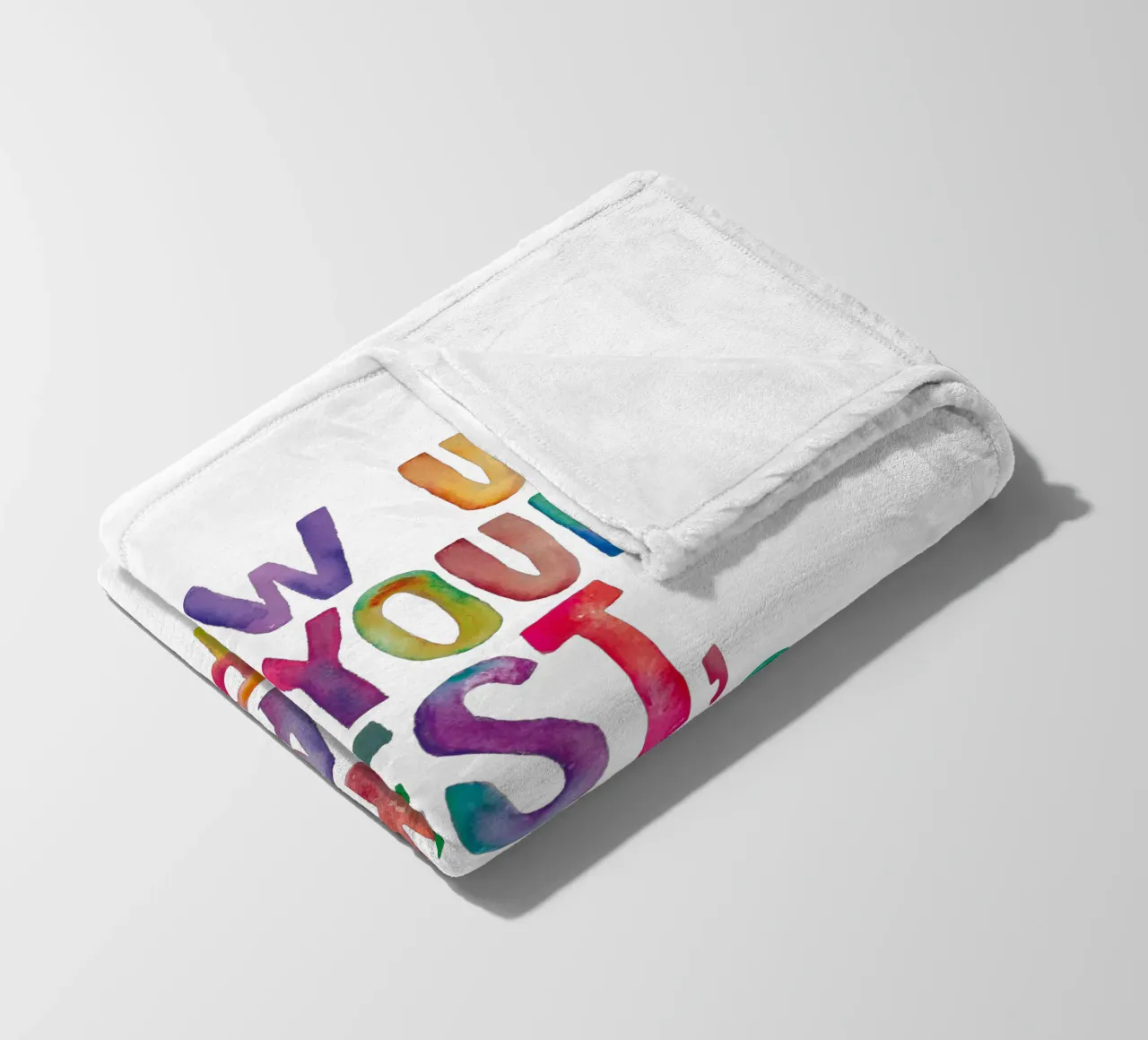 Show Up Do Your Best Be Kind Learn Repeat Rainbow Typography fleece blanket by THE MOTIVATED TYPE