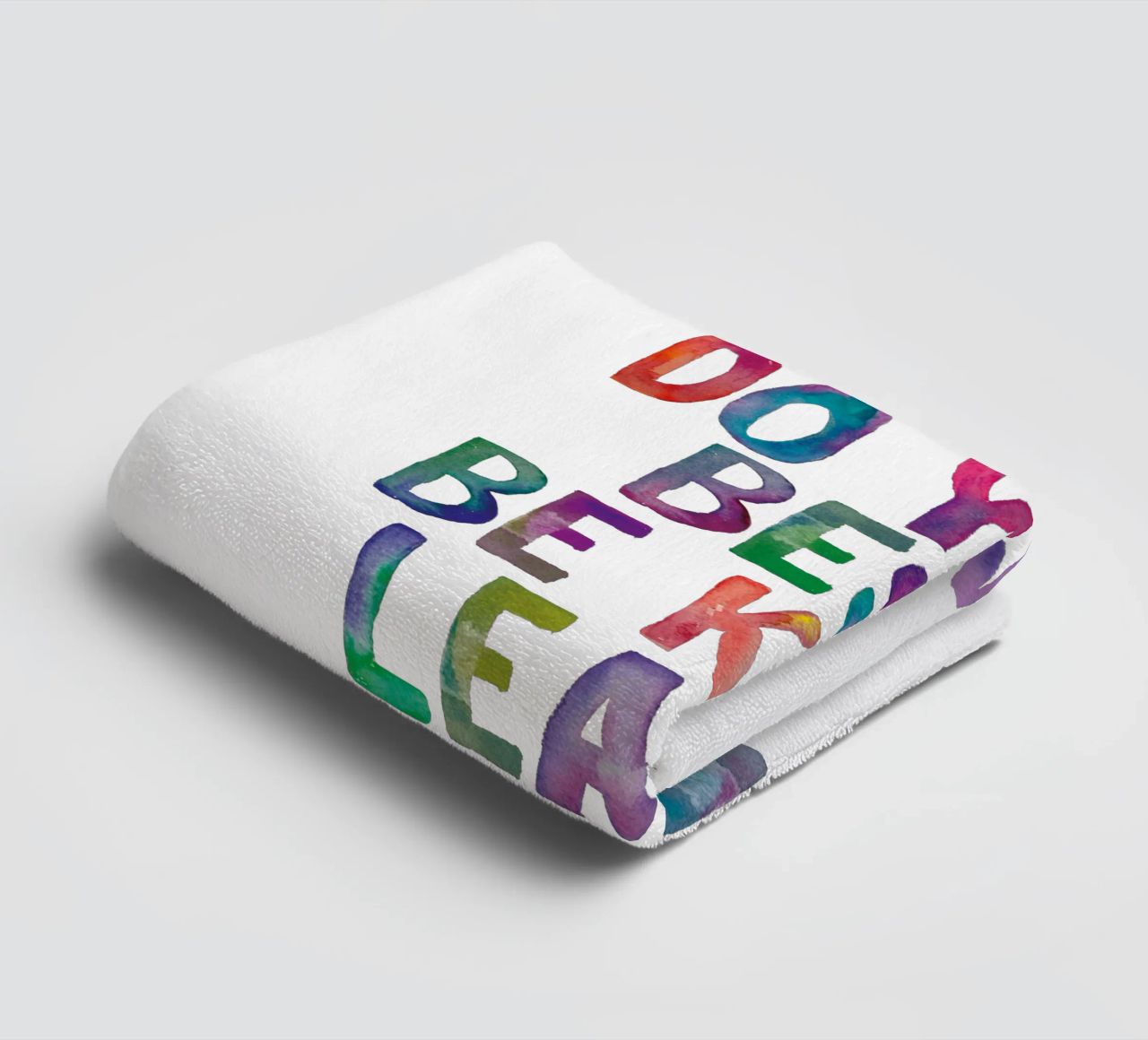 Show Up Do Your Best Be Kind Learn Repeat Rainbow Typography towel by THE MOTIVATED TYPE