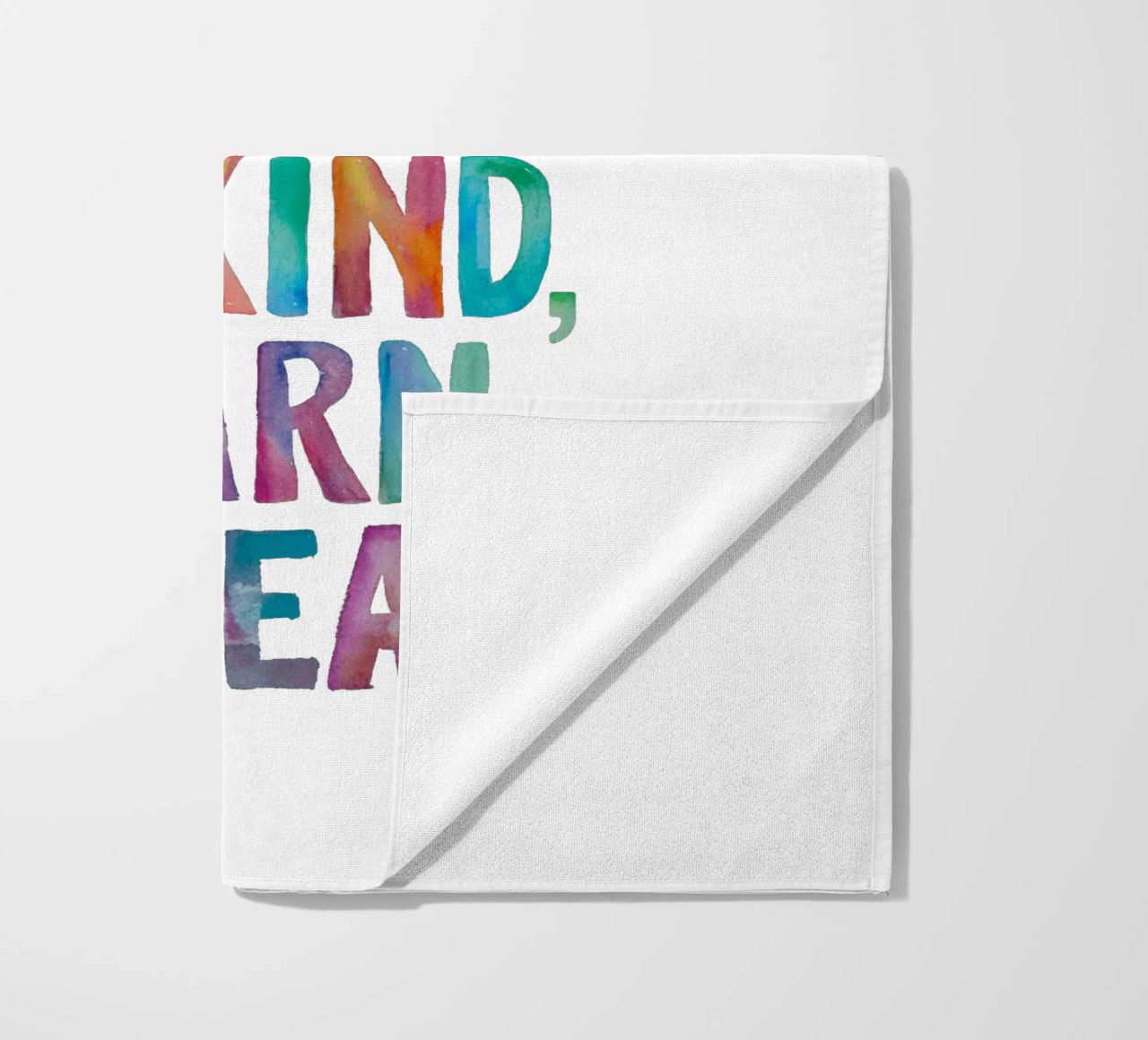 Show Up Do Your Best Be Kind Learn Repeat Rainbow Typography beach towel by THE MOTIVATED TYPE