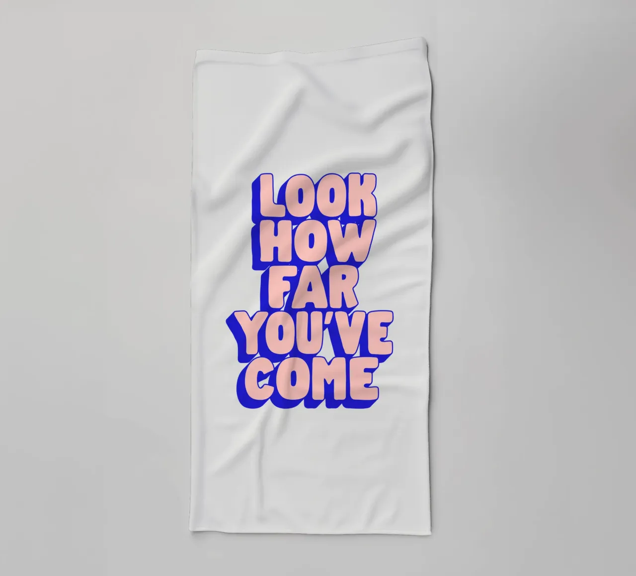 Look How Far You've Come Typography Design towel by THE MOTIVATED TYPE
