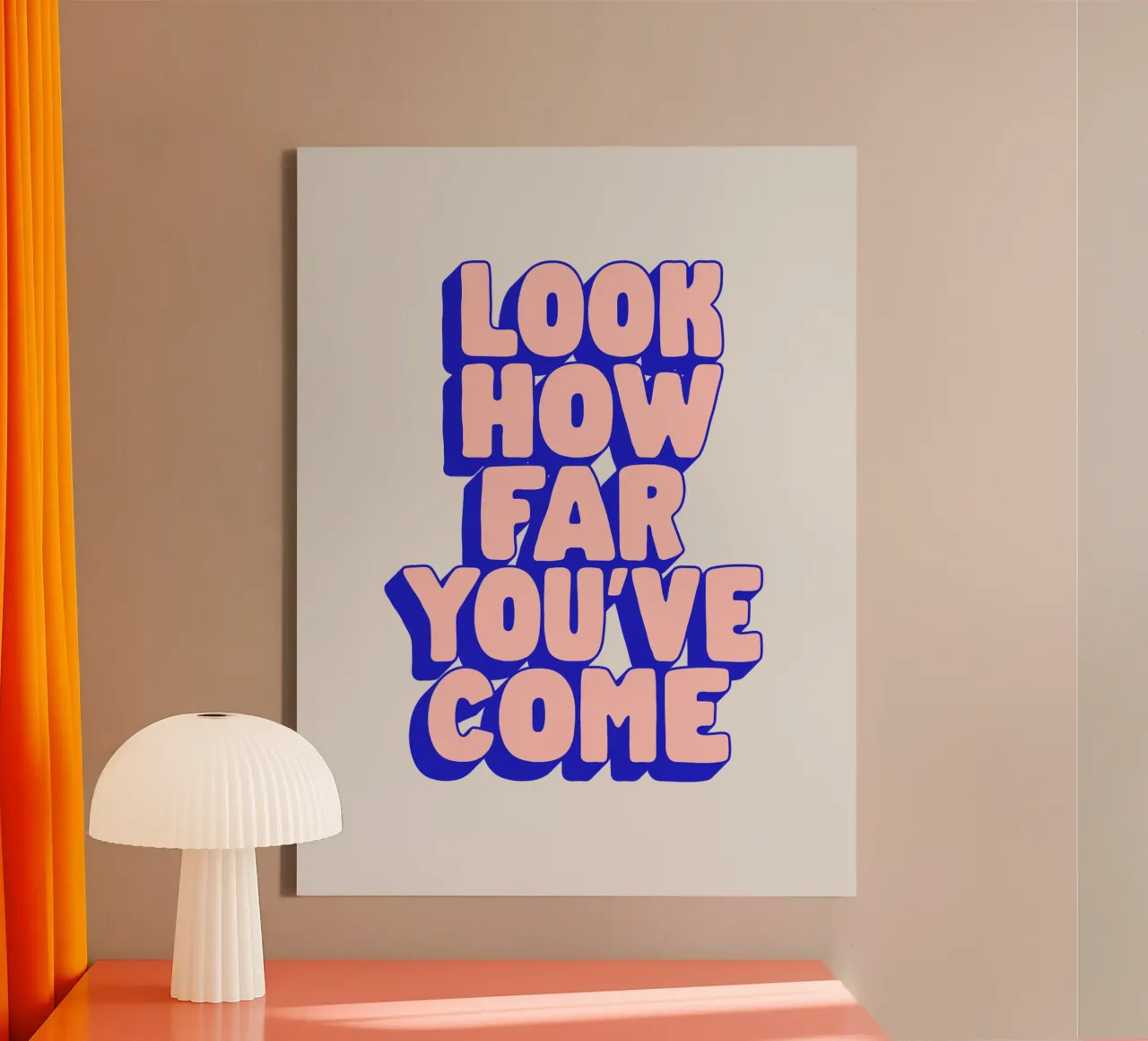 Look How Far You've Come Typography Design canvas by THE MOTIVATED TYPE