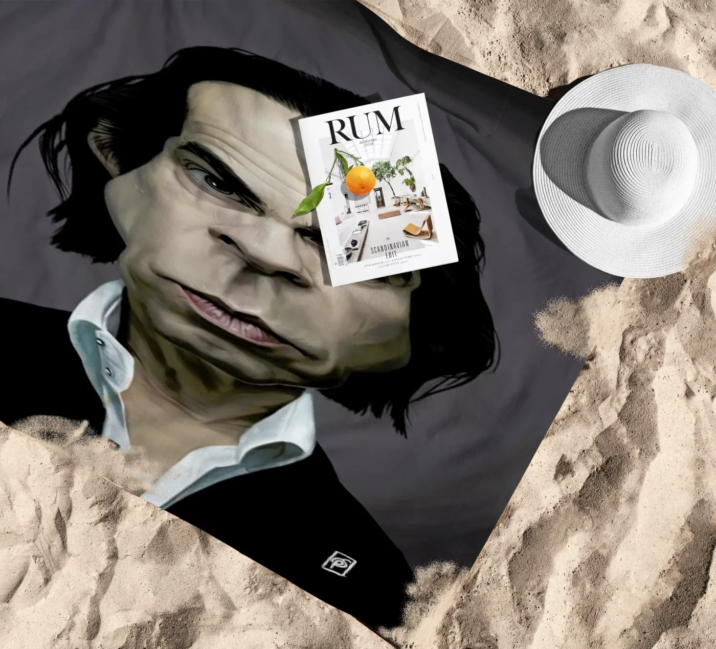 Nick Cave beach towel by Rob Art | Illustration