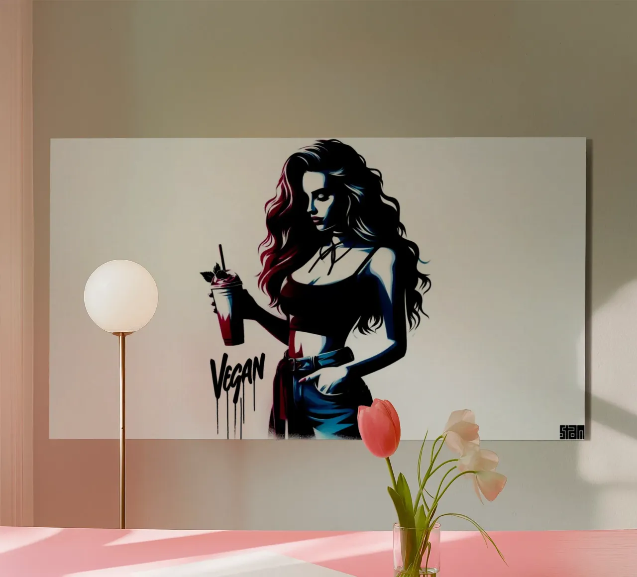 vegan smoothie – Stencil, Graffiti & Streetart alluminio dibond da STAN Z.