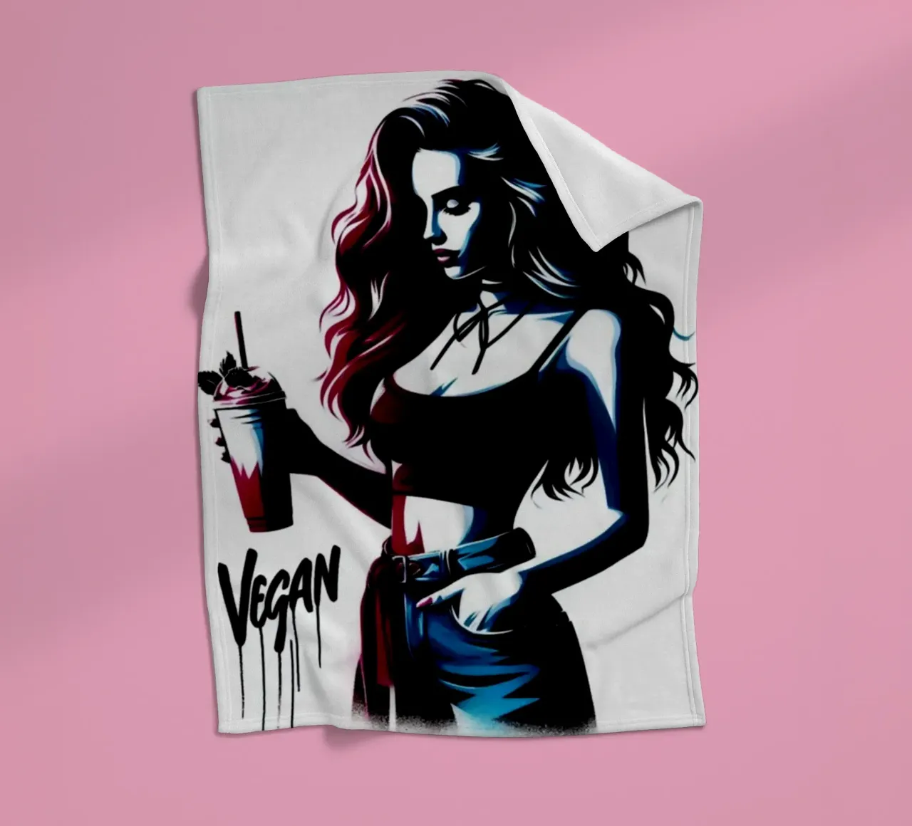 vegan smoothie – Stencil, Graffiti & Streetart coperta in pile da STAN Z.