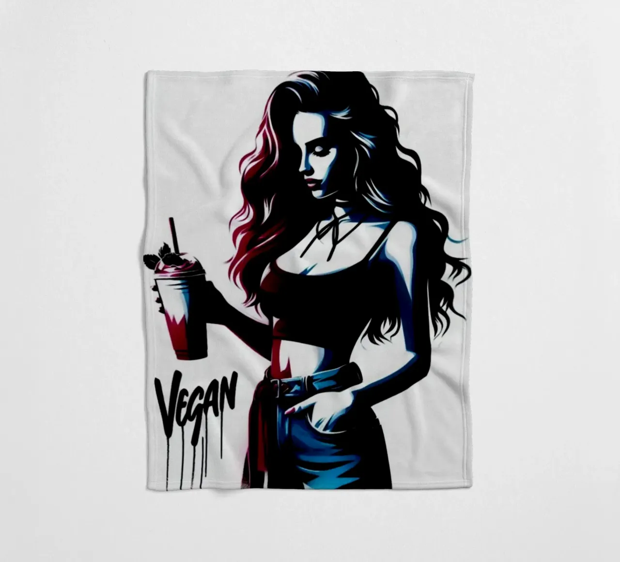 vegan smoothie – Stencil, Graffiti & Streetart coperta in pile da STAN Z.