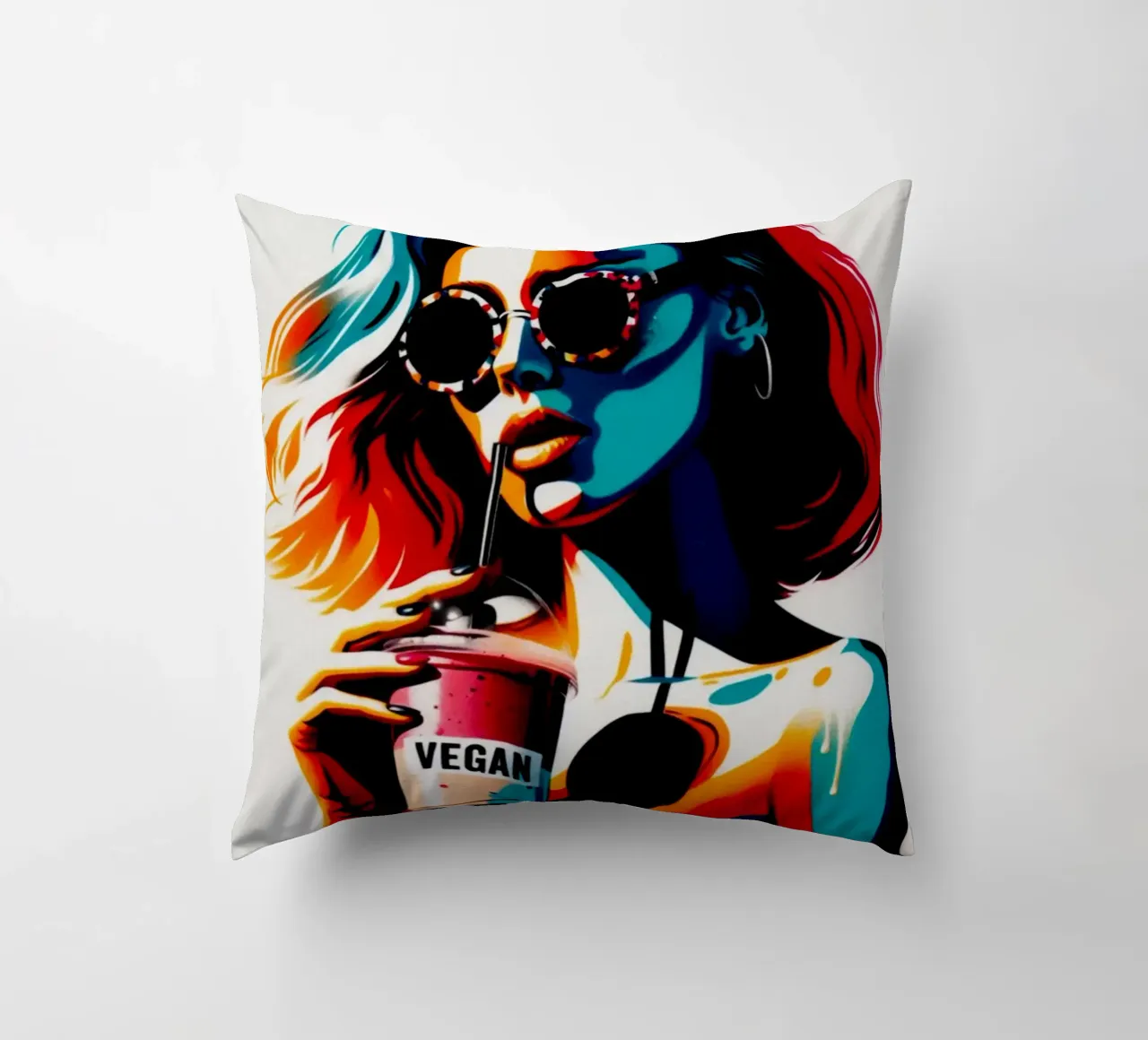 vegan smoothie – Stencil, Graffiti & Streetart cuscino da STAN Z.