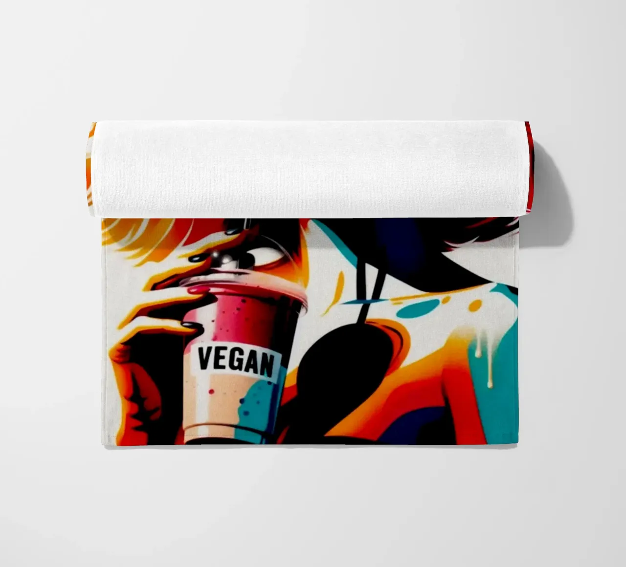 vegan smoothie – Stencil, Graffiti & Streetart telo mare da STAN Z.
