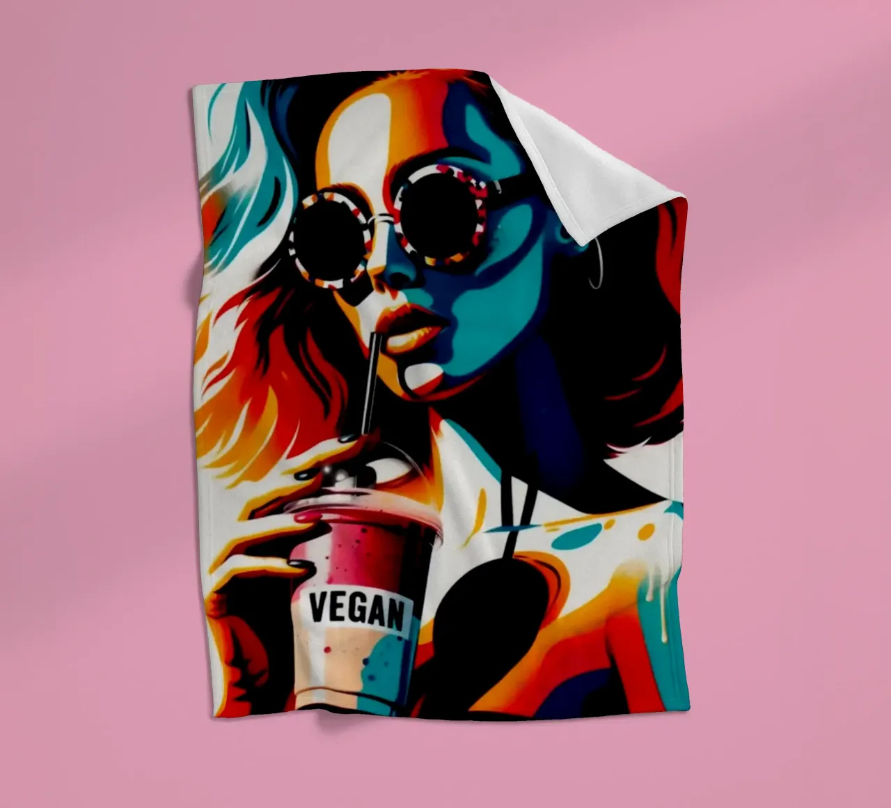 vegan smoothie – Stencil, Graffiti & Streetart coperta in pile da STAN Z.