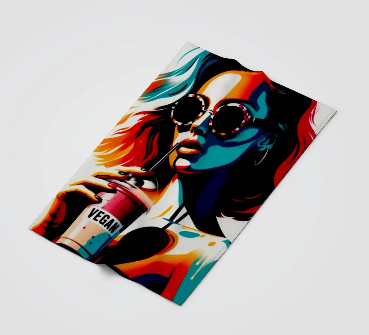 vegan smoothie – Stencil, Graffiti & Streetart coperta in pile da STAN Z.