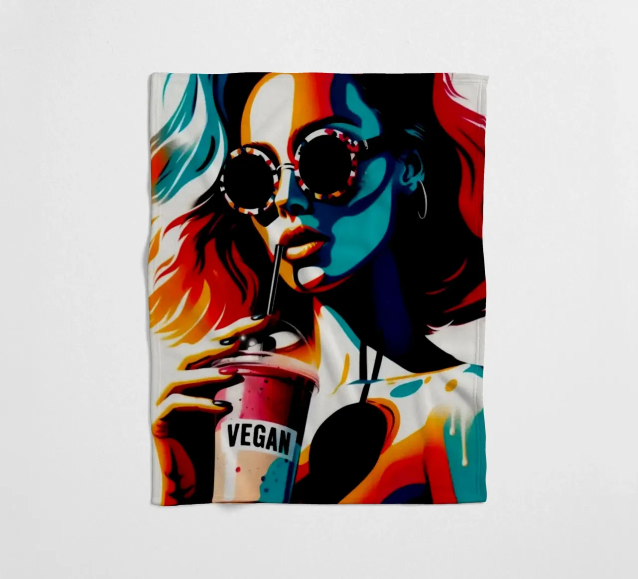 vegan smoothie – Stencil, Graffiti & Streetart coperta in pile da STAN Z.