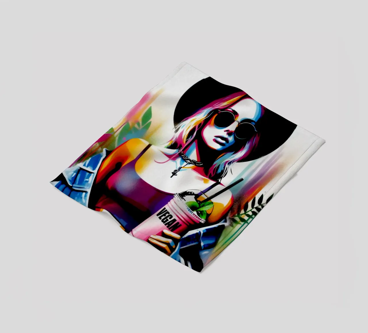 vegan smoothie – Stencil, Graffiti & Streetart coperta in pile da STAN Z.