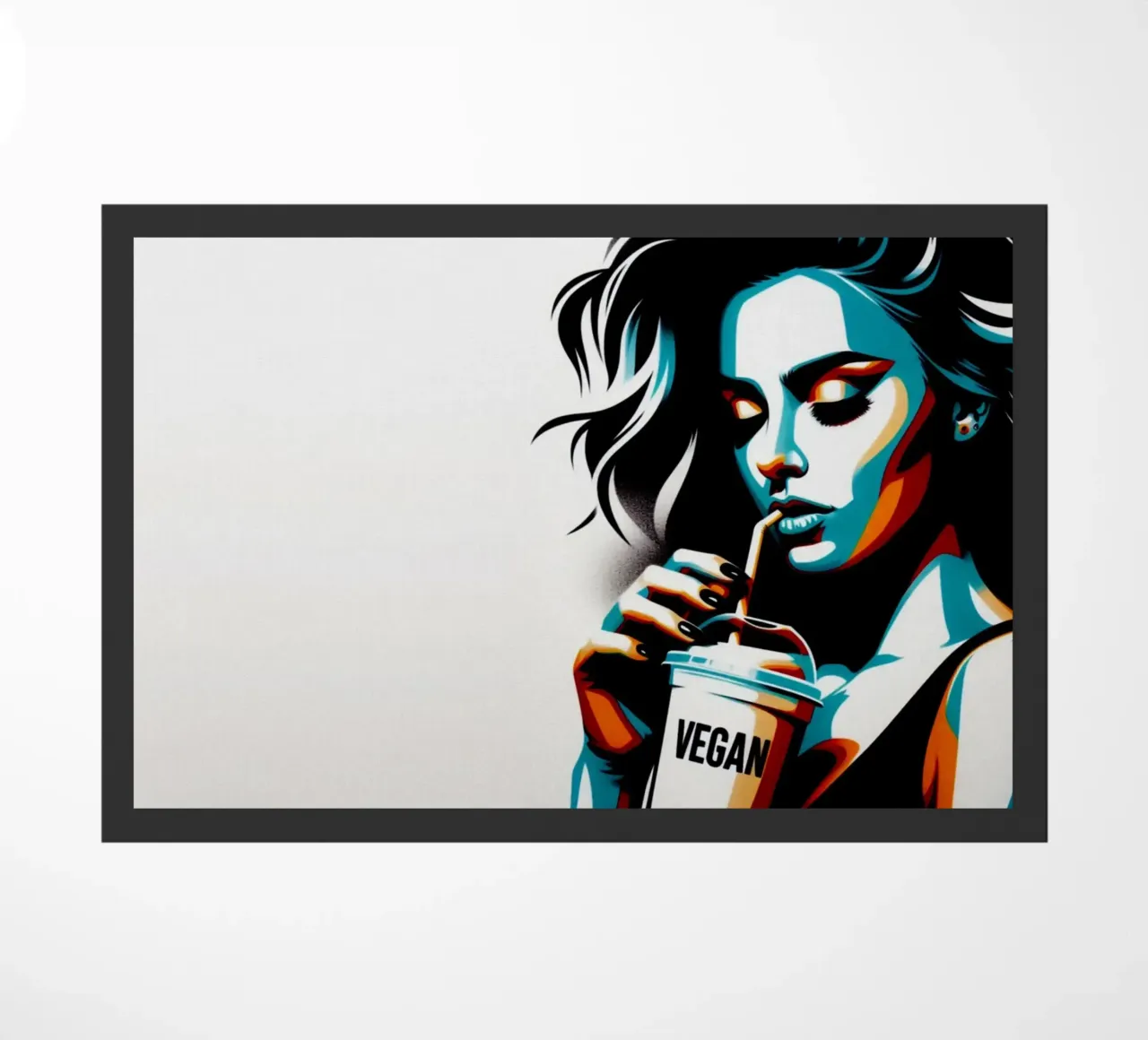 vegan smoothie – Stencil, Graffiti & Streetart Fußmatte von STAN Z.