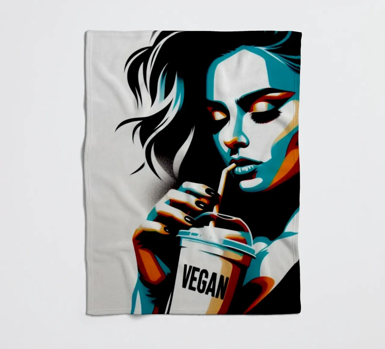 vegan smoothie – Stencil, Graffiti & Streetart coperta in pile da STAN Z.