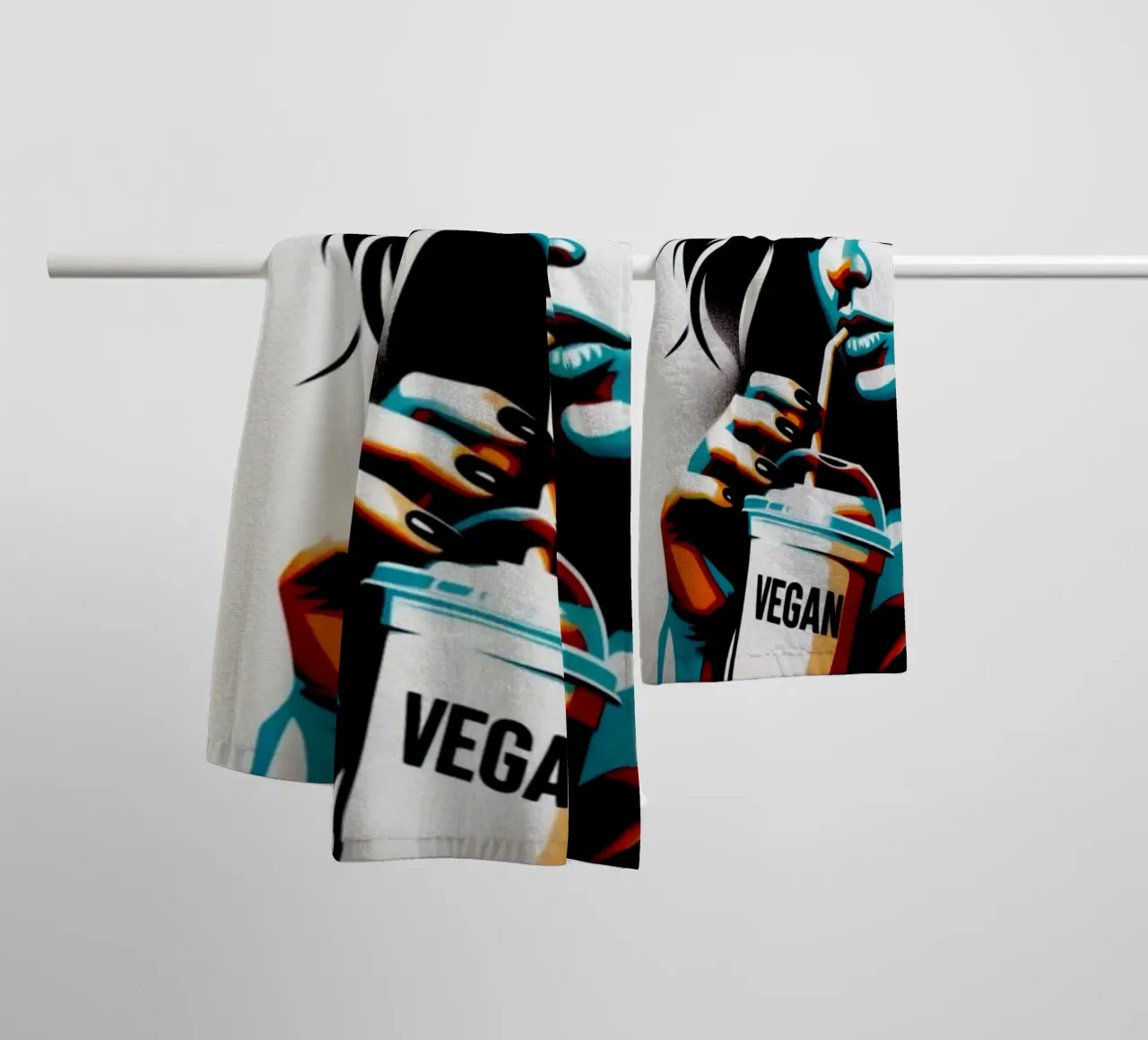 vegan smoothie – Stencil, Graffiti & Streetart asciugamano da bagno da STAN Z.
