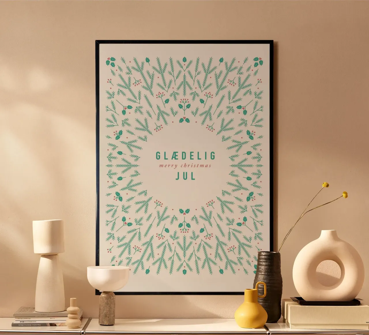 Skadinavische Weihnacht No. 1 poster con telaio in alluminio da typealive