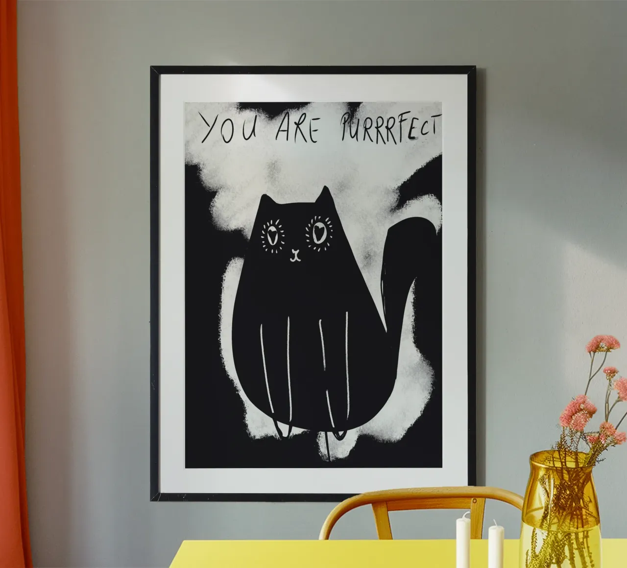 YOU ARE PURRRFECT poster with plastic frame by Gabi_Schöffel_Illustration