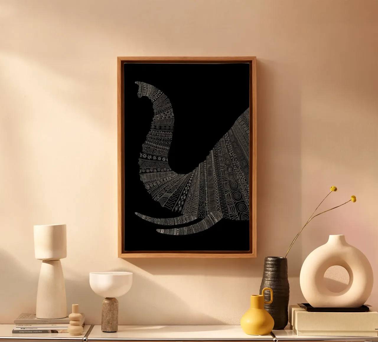Elephant 02 tela con Cornice a cassetta da Florent Bodart