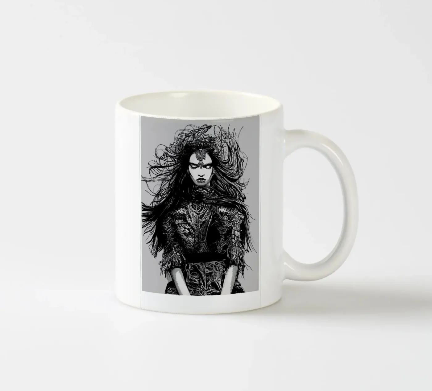 Warrior ceramic mug by Agnes KR Patience