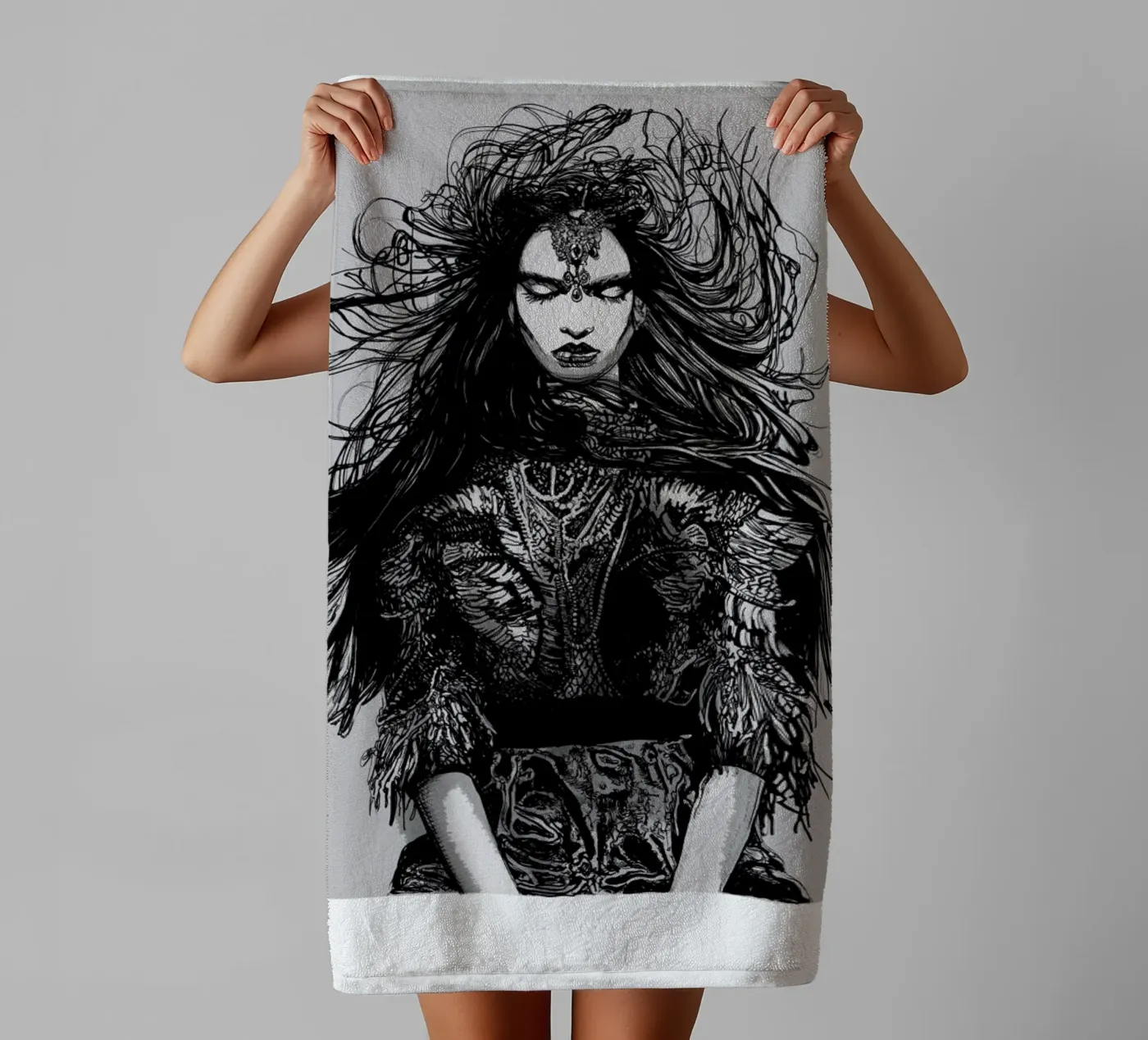 Warrior badhanddoek van Agnes KR Patience