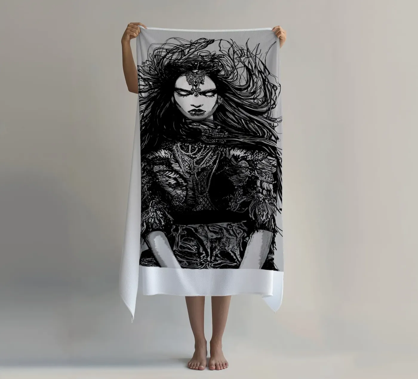 Warrior strandhanddoek van Agnes KR Patience