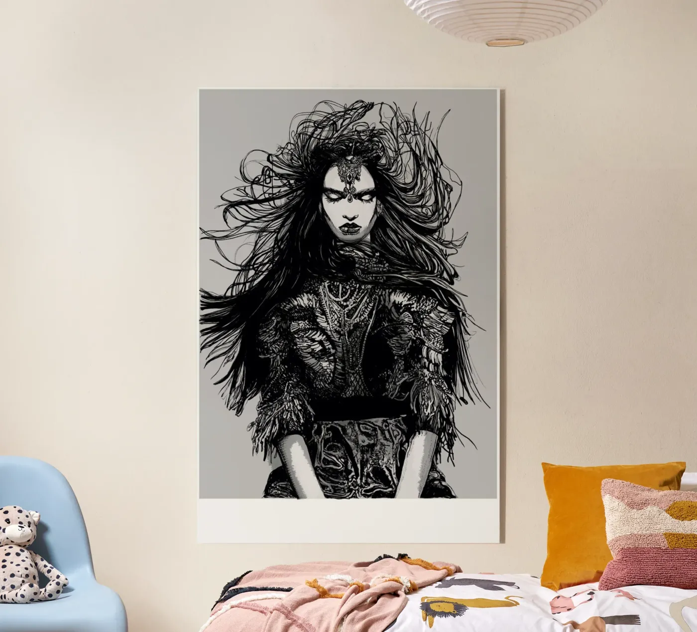 Warrior acryl van Agnes KR Patience