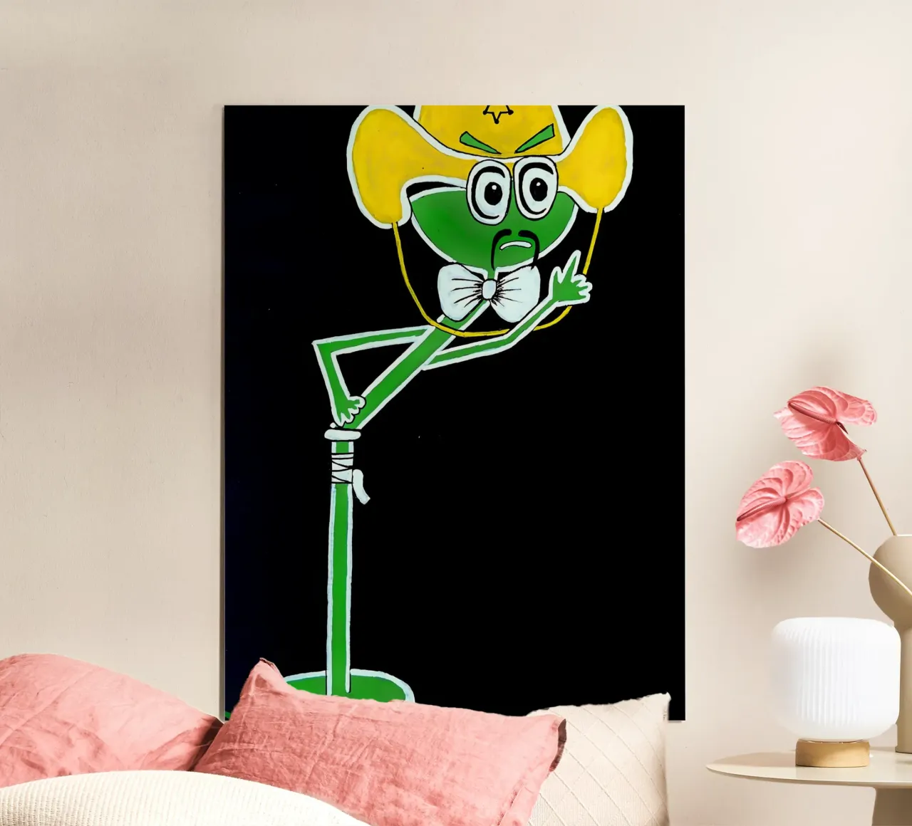 Lampe Cowboy poster with wooden frame by Estelle Création