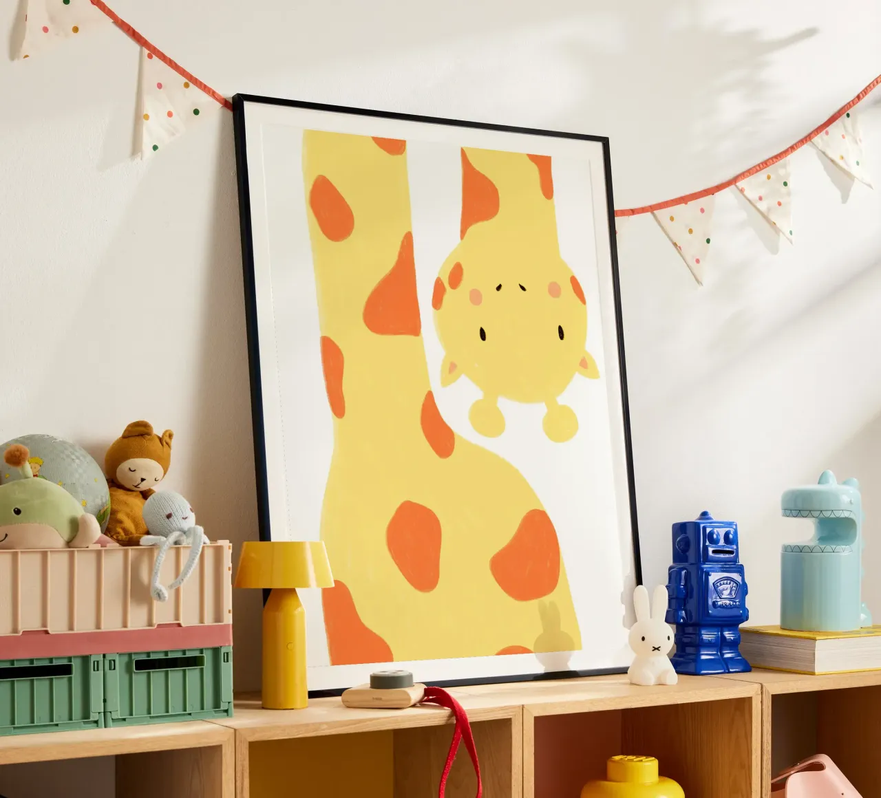 Giraffe Selfie poster con telaio in alluminio da BAINAI KIDS