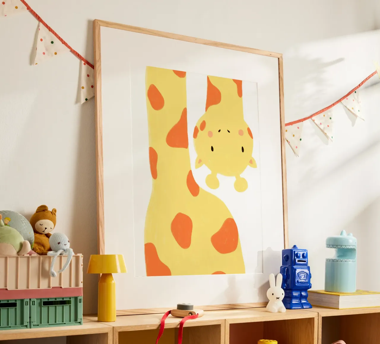 Giraffe Selfie poster con telaio in alluminio da BAINAI KIDS