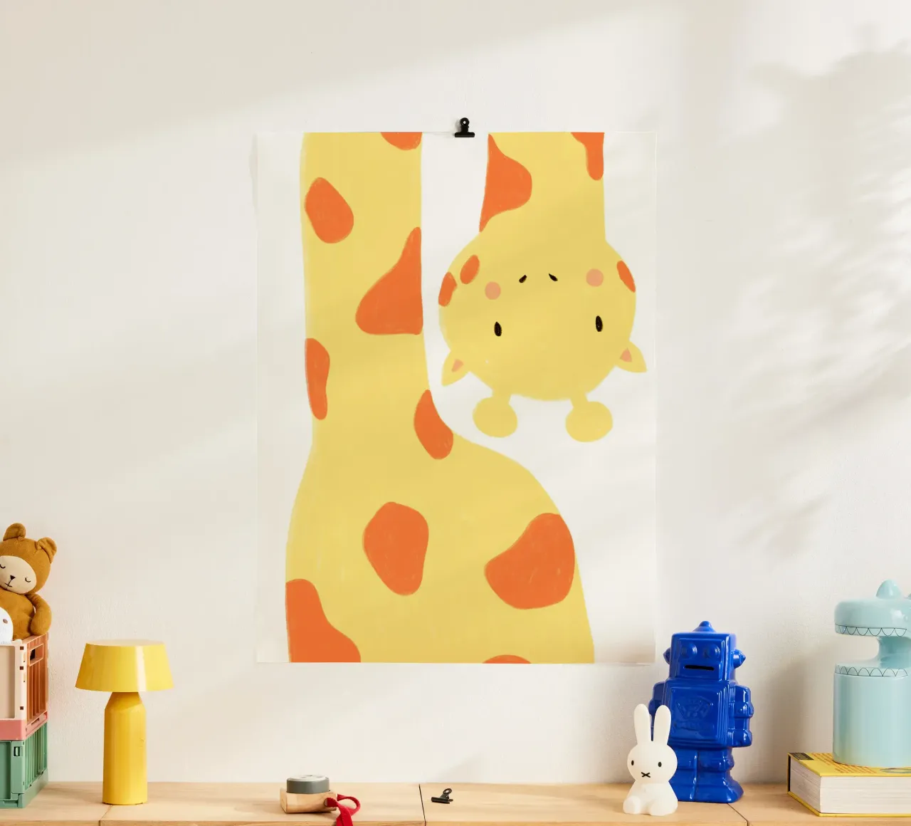 Giraffe Selfie poster con telaio in alluminio da BAINAI KIDS
