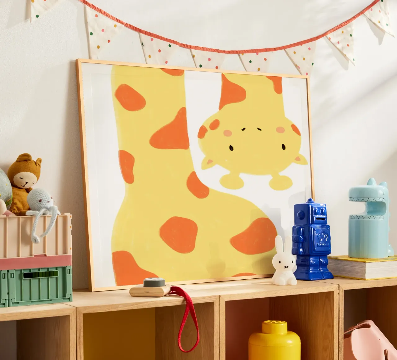 Giraffe Selfie poster con telaio in alluminio da BAINAI KIDS