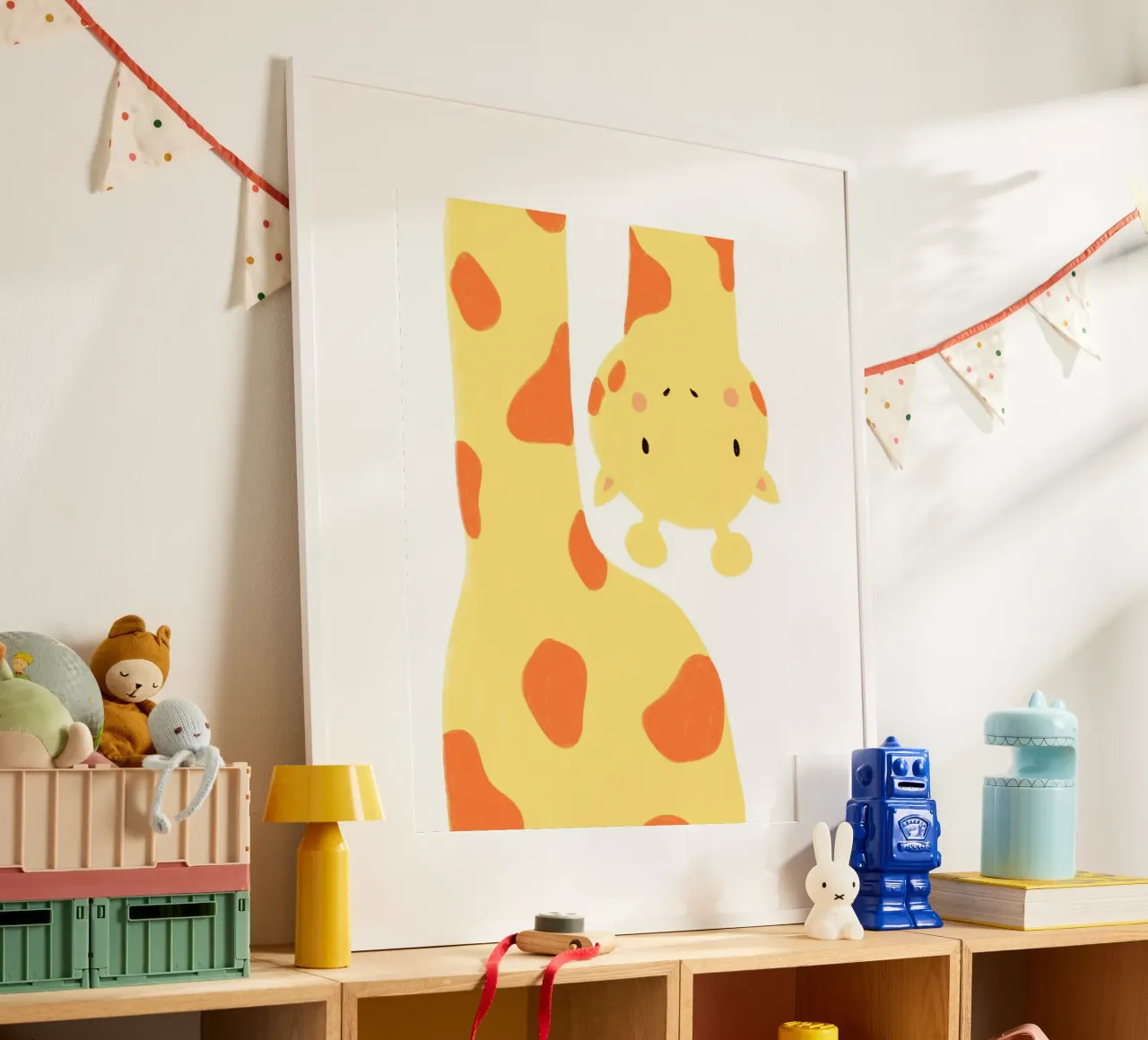 Giraffe Selfie poster con telaio in alluminio da BAINAI KIDS
