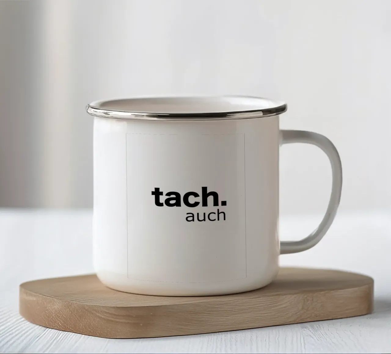 tach auch taza de esmalte de Hej Ibiza by Ute Arnold