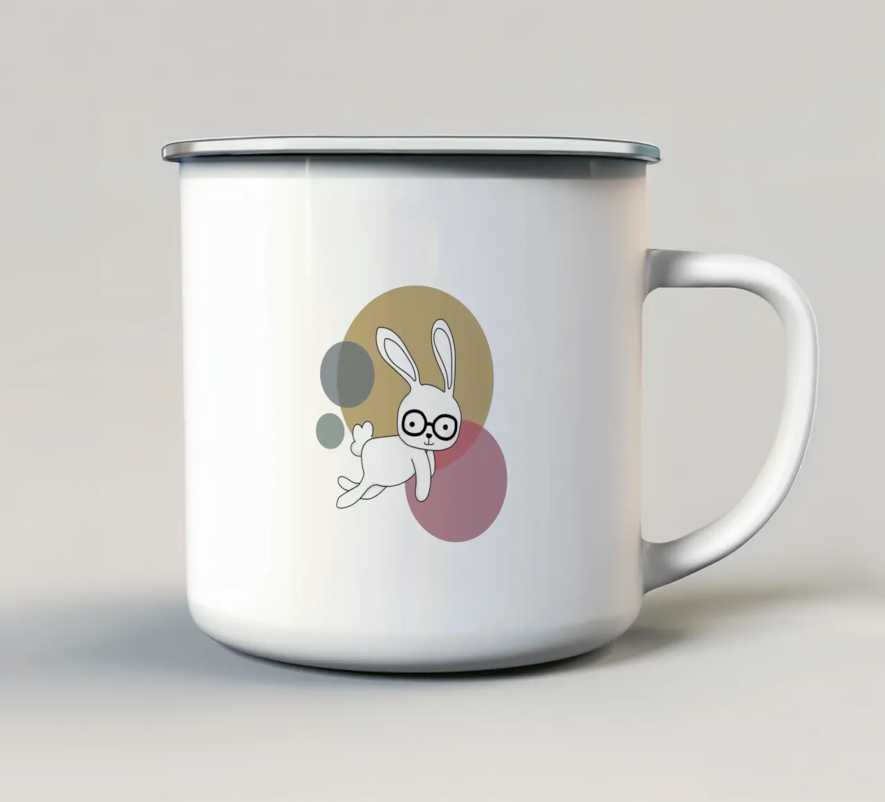 Space Rabbits Castor taza de esmalte de Christina Heitmann
