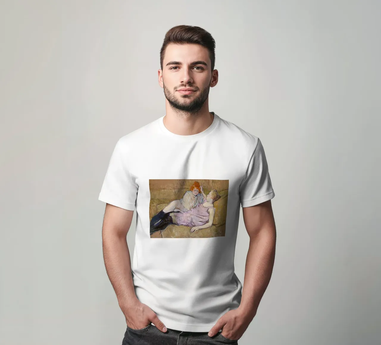 Henri de Toulouse-Lautrec - The sofa t-shirt by Timeless Artworks