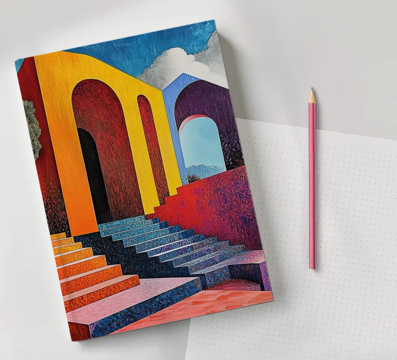 Surrealism Architecture Design Geometry notebook by Nikis Art Studio