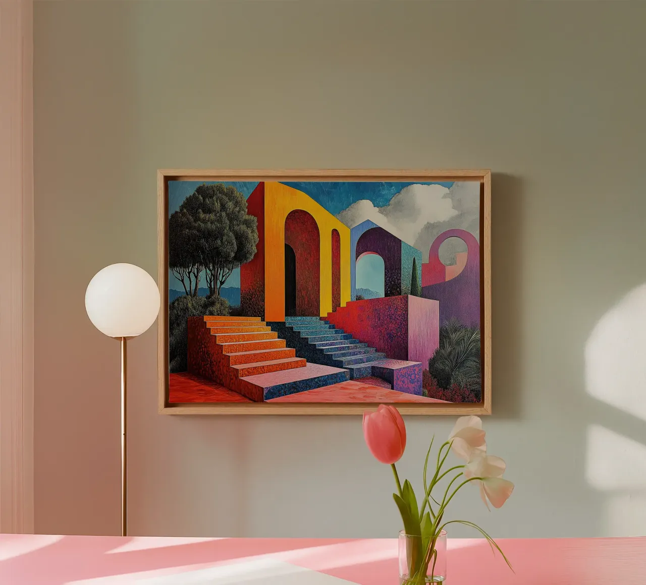 Surrealism Architecture Design Geometry canvas by Nikis Art Studio