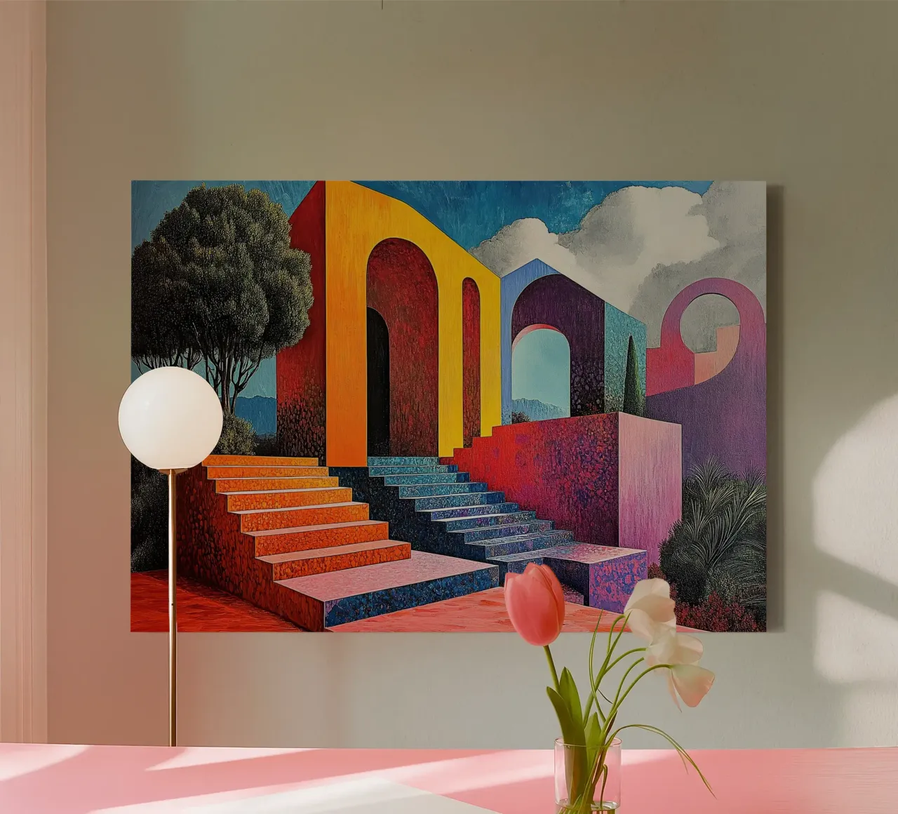 Surrealismo Architettura Design Geometria tela da Nikis Art Studio