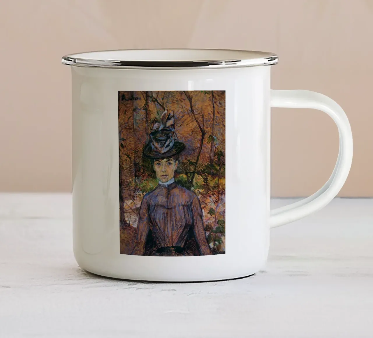 Henri de Toulouse-Lautrec - Ritratto di Suzanne Valadon tazza in smalto da Timeless Artworks
