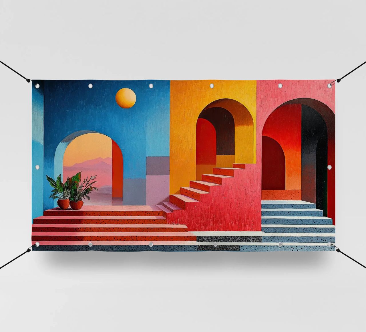 Surréalisme Architecture Design Géométrie bâche pvc de Nikis Art Studio