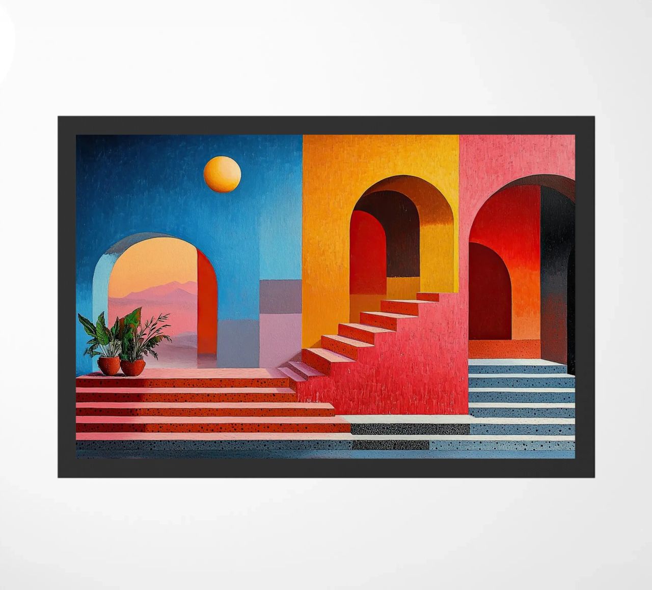 Surrealism Architecture Design Geometry doormat by Nikis Art Studio