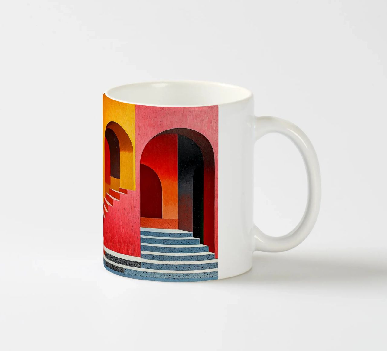 Surrealism Architecture Design Geometry ceramic mug by Nikis Art Studio