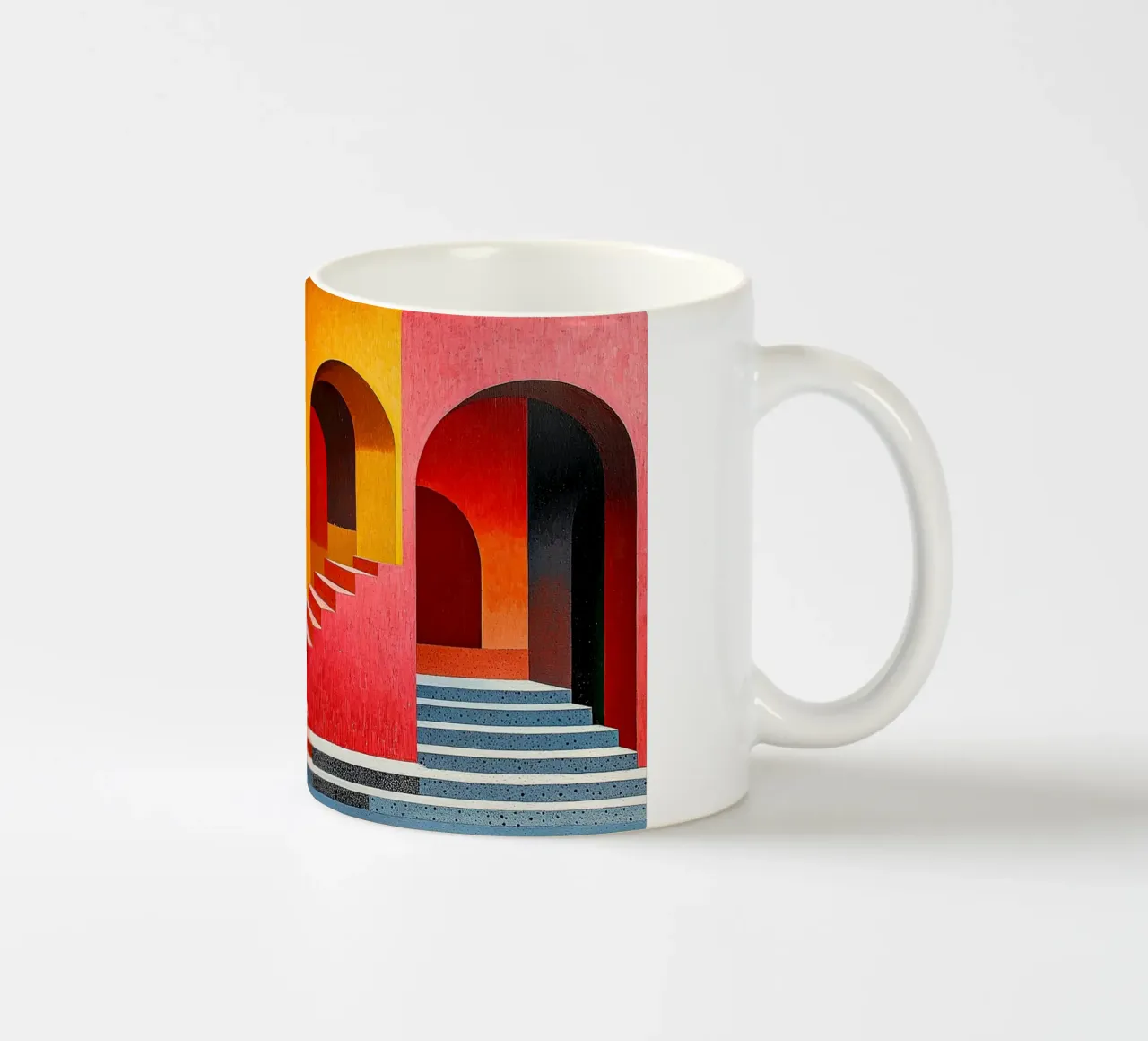 Surrealismus Architektur Design Geometrie Keramik Tasse von Nikis Art Studio