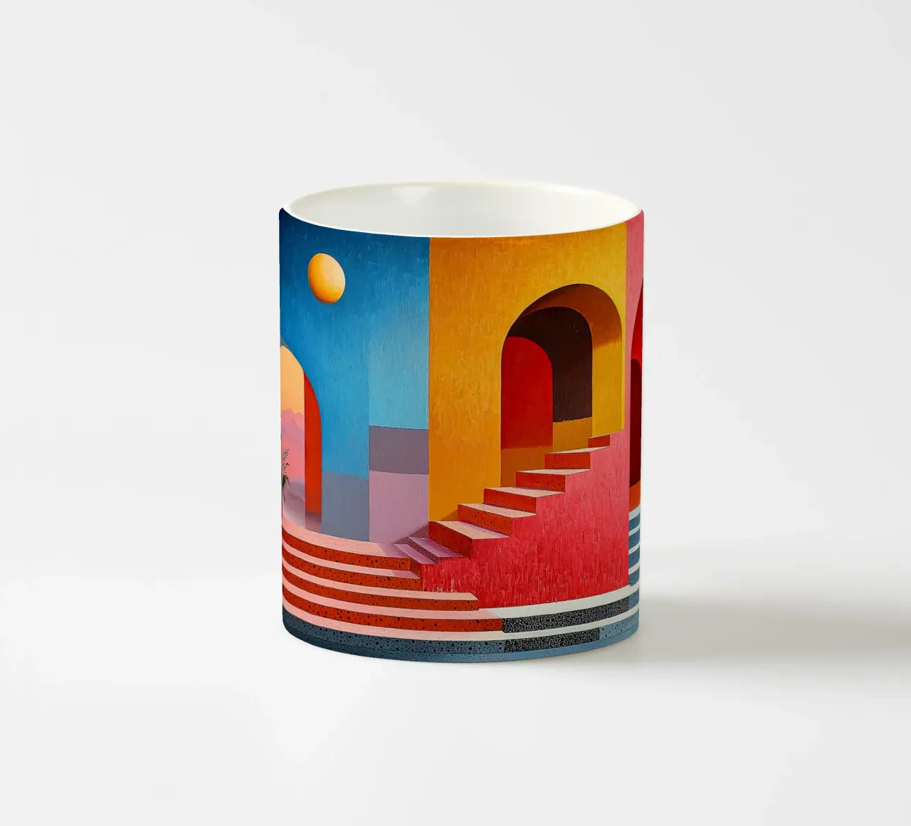 Surrealismus Architektur Design Geometrie Keramik Tasse von Nikis Art Studio