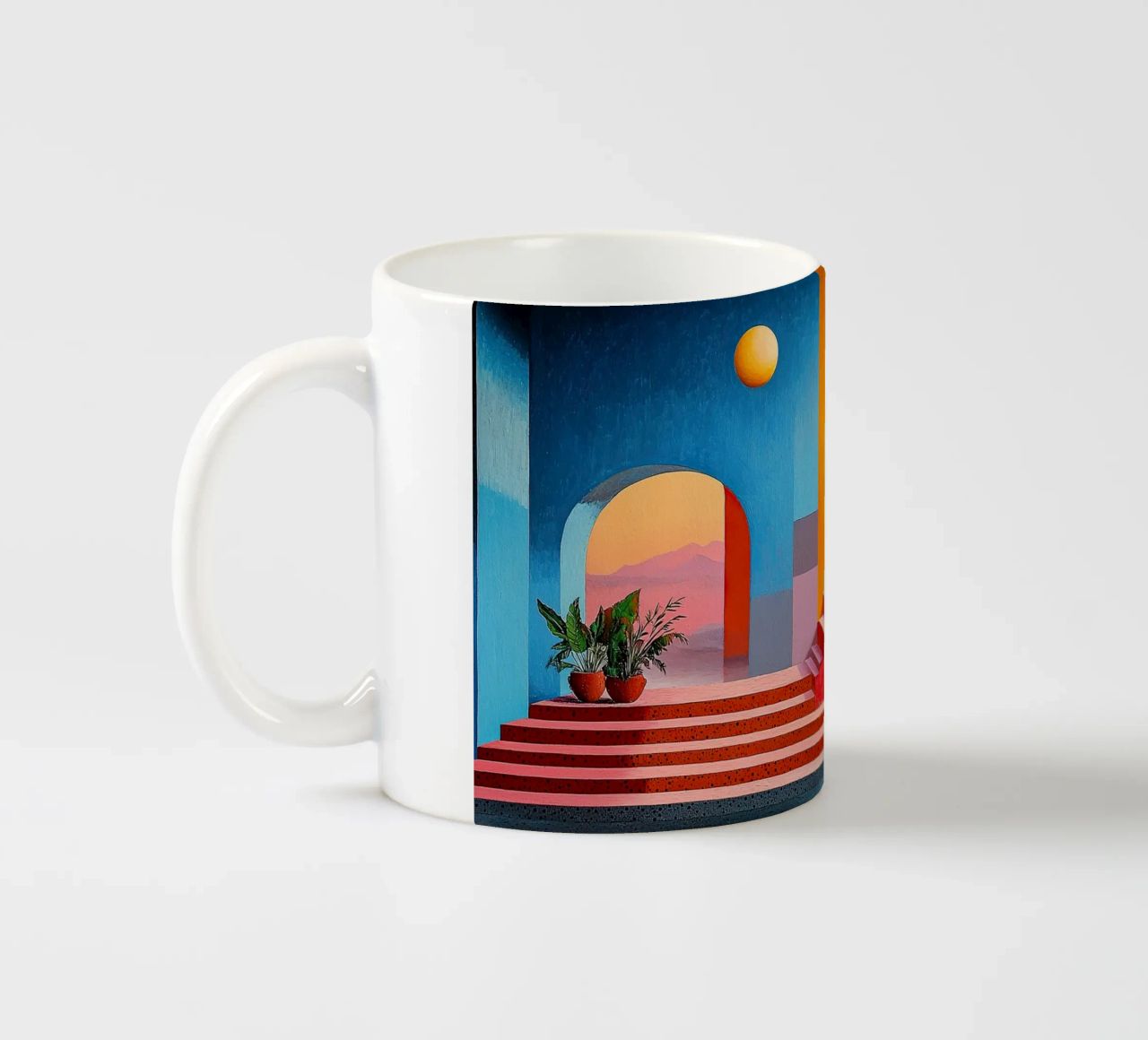 Surrealism Architecture Design Geometry ceramic mug by Nikis Art Studio
