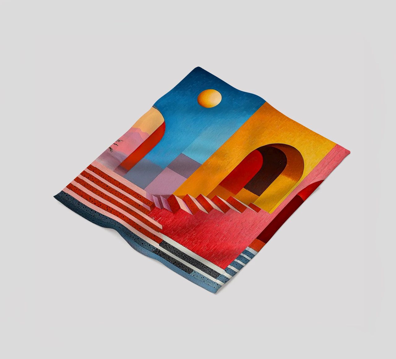 Surrealism Architecture Design Geometry fleece blanket by Nikis Art Studio