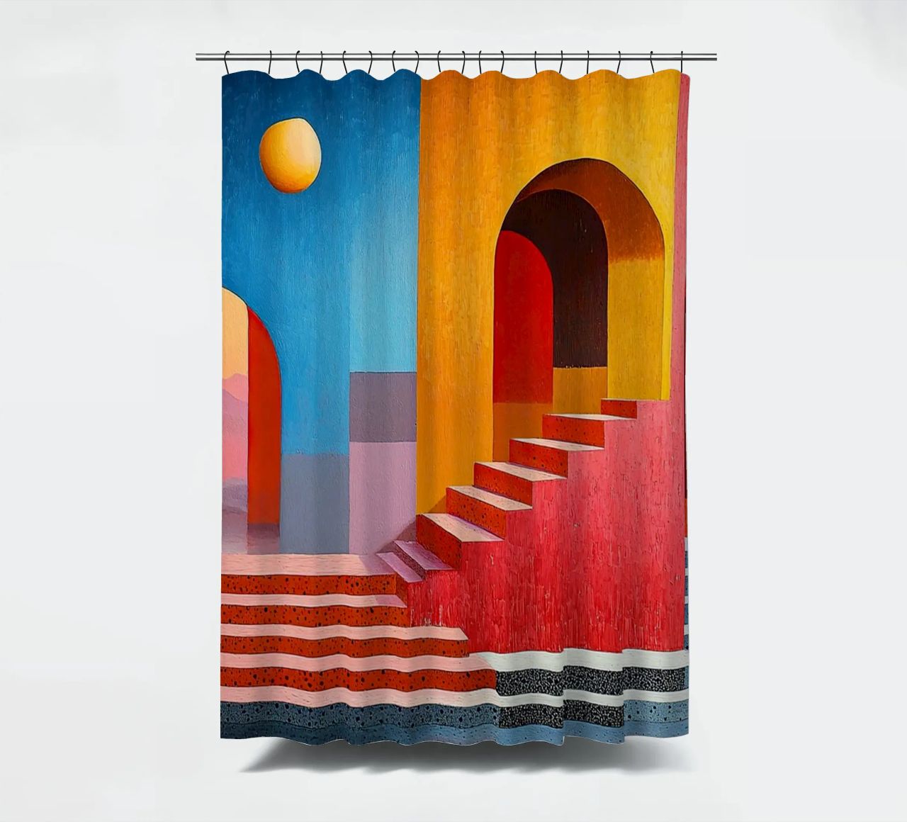 Surrealism Architecture Design Geometry shower curtain by Nikis Art Studio